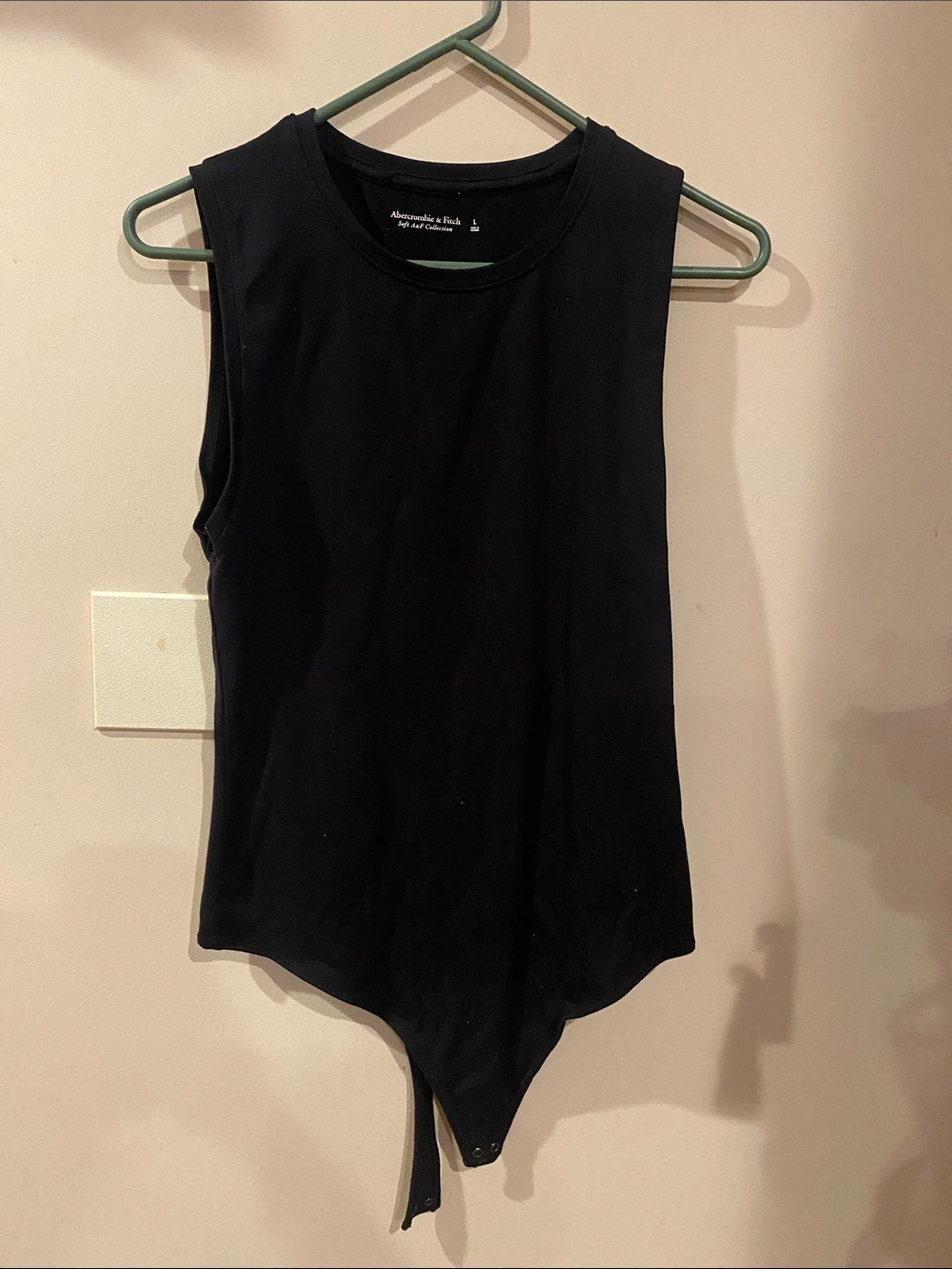 Abercrombie & Fitch Black Sleeveless Crewneck Bodysuit